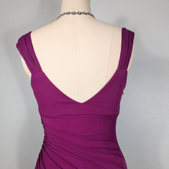 Vintage Betsy Adam Prom Dress Maxi Gown 8 Purple Pink Y2K Fairy Glam Ruffle - Picture 3 of 15